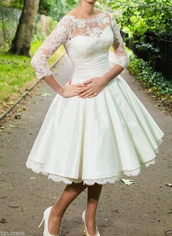 Backdate 3 Tea Length Wedding Dresses With Sleeves Wedding Dresses Vintage