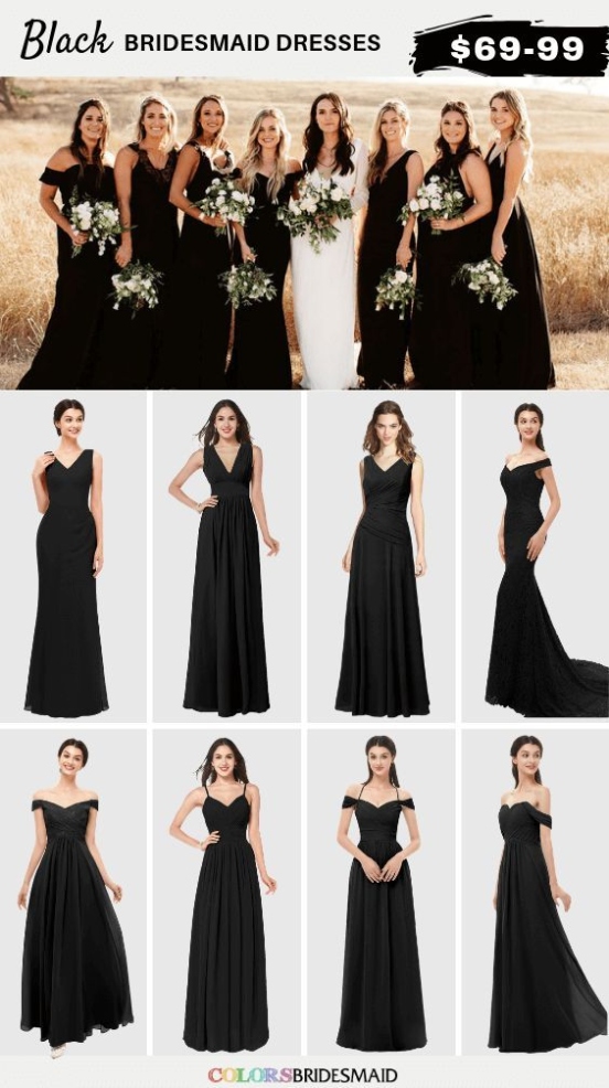 Niche Utama 2 Black Bridesmaid Dresses