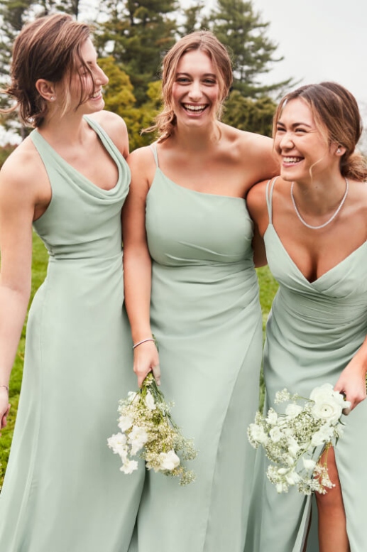 Niche Utama 2 Mismatch Bridesmaid Dresses Same Colour Different Styles